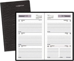 DayMinder - 52 Sheet, 3-1/2 x 6-3/16", Weekly Planner - Black - Exact Industrial Supply