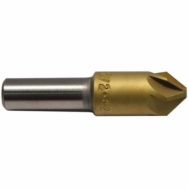 M.A. Ford - 1" Head Diam, 1/2" Shank Diam, 6 Flute 120° High Speed Steel Countersink - Exact Industrial Supply