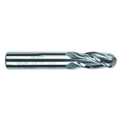 3/16″ Dia. × 3/16″ Shank × 5/8″ DOC × 2″ OAL, Carbide 4 Flute, 30° Helix, Ballnose End Mill Series/List #5942 - Exact Industrial Supply