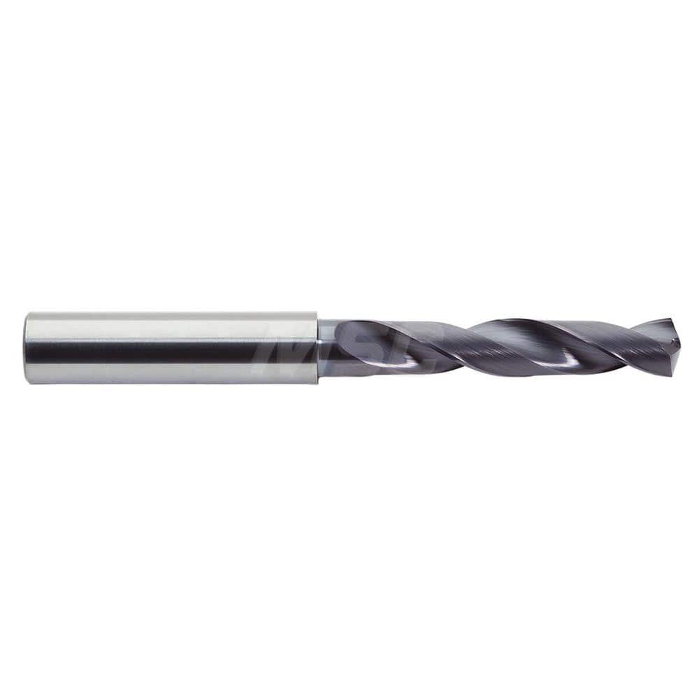 Screw Machine Length Drill Bit: 0.6496″ Dia, 142 °, Solid Carbide Coated, Right Hand Cut, Spiral Flute, Straight-Cylindrical Shank, Series 2XDSS