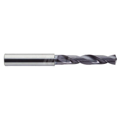 Screw Machine Length Drill Bit: 0.6496″ Dia, 142 °, Solid Carbide Coated, Right Hand Cut, Spiral Flute, Straight-Cylindrical Shank, Series 2XDSS