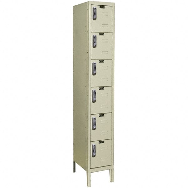 Hallowell - 6 Door, 6 Tier, Electronic Access Lockers - Exact Industrial Supply