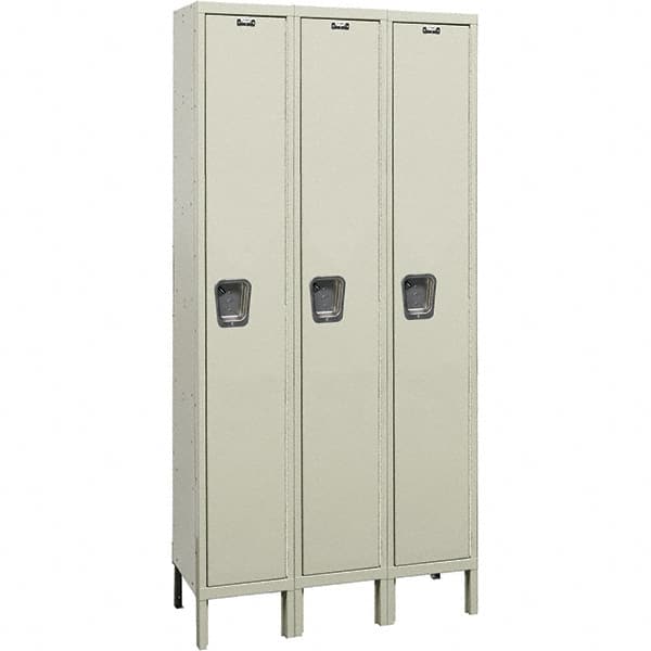 Hallowell - 3 Door, 1 Tier, Premium Wardrobe Lockers - Exact Industrial Supply