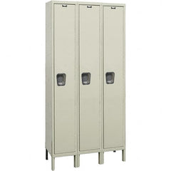 Hallowell - 3 Door, 1 Tier, Premium Wardrobe Lockers - Exact Industrial Supply