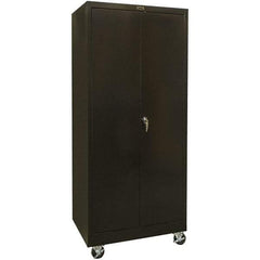 Hallowell - 4 Shelf Mobile Storage Cabinet - Steel, 48" Wide x 24" Deep x 78" High, Black - Exact Industrial Supply