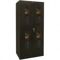 Hallowell - 4 Shelf Visible Storage Cabinet - Steel, 48" Wide x 18" Deep x 78" High, Black - Exact Industrial Supply