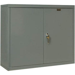Hallowell - 1 Shelf Wall Storage Cabinet - Steel, 36" Wide x 12" Deep x 30" High, Gray - Exact Industrial Supply