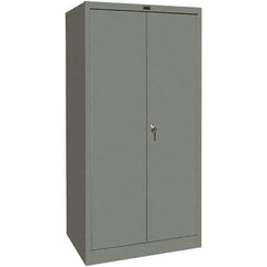 Hallowell - 4 Shelf Combination Storage Cabinet - Steel, 36" Wide x 18" Deep x 72" High, Gray - Exact Industrial Supply