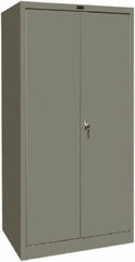 Hallowell - 4 Shelf Combination Storage Cabinet - Steel, 36" Wide x 24" Deep x 72" High, Gray - Exact Industrial Supply