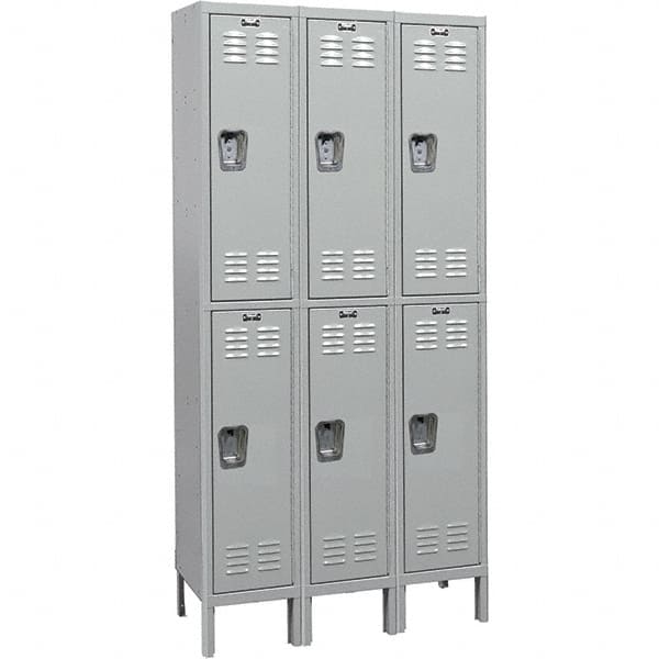 Hallowell - Medsafe 6 Door, 2 Tier, Premium Wardrobe Lockers - Exact Industrial Supply