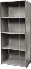 Hallowell - 5 Shelf, 800 Lb. Capacity, Free Standing Closed Shelving - 36 Inch Wide x 24 Inch Deep x 87 Inch High, Gray - Exact Industrial Supply