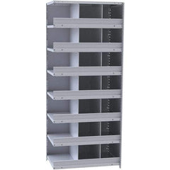 Hallowell - 21 Bin Closed Industrial Bin Shelving - 36 Inch Overall Width x 18 Inch Overall Depth x 87 Inch Overall Height, Gray Metal Bins - Exact Industrial Supply