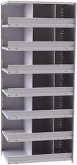 Hallowell - 21 Bin Closed Industrial Bin Shelving - 36 Inch Overall Width x 24 Inch Overall Depth x 87 Inch Overall Height, Gray Metal Bins - Exact Industrial Supply