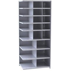 Hallowell - 21 Bin Closed Industrial Bin Shelving - 36 Inch Overall Width x 18 Inch Overall Depth x 87 Inch Overall Height, Gray Metal Bins - Exact Industrial Supply