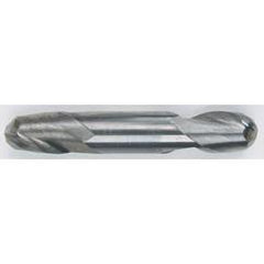 3/16 Dia. - 2 OAL - Solid Carbide - Bright - Ball Nose DE EM-2 FL - Exact Industrial Supply