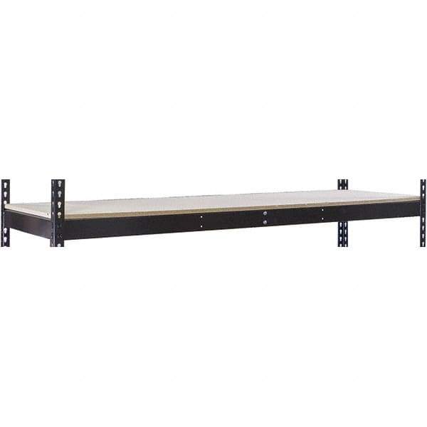 Hallowell - 60" Wide, 5/8 High, Open Shelving Accessory/Component - 48" Deep, Use with Black Rivetwell Double Rivet Boltless Shelving - Exact Industrial Supply