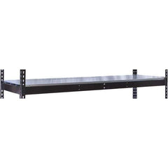Hallowell - 96" Wide, 3/4 High, Open Shelving Accessory/Component - Steel, 36" Deep, Use with Black Rivetwell Double Rivet Boltless Shelving - Exact Industrial Supply
