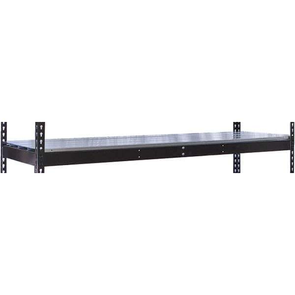Hallowell - 96" Wide, 3/4 High, Open Shelving Accessory/Component - Steel, 24" Deep, Use with Black Rivetwell Double Rivet Boltless Shelving - Exact Industrial Supply