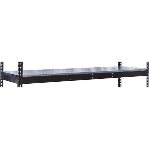 Hallowell - 48" Wide, 3/4 High, Open Shelving Accessory/Component - Steel, 36" Deep, Use with Black Rivetwell Double Rivet Boltless Shelving - Exact Industrial Supply