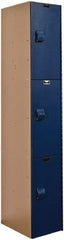 Hallowell - 3 Door, 3 Tier, Solid Plastic Locker - Exact Industrial Supply