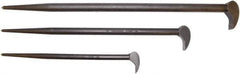 Proto - 3 Piece Rolling Head Pry Bar Set - Includes 12, 16 & 21" Lengths - Exact Industrial Supply