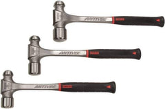 Proto - 3 Piece, 2, 2-1/2, 3 Lb Head Weight, Forged Steel, Ball Pein Hammer Set - 14-3/4, 15-1/4, 15-3/4" OAL, Shock Absorbing Grip Handles, Ball Pein - Exact Industrial Supply