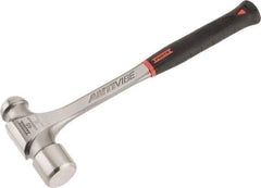 Proto - 3 Lb Head Steel Ball Pein Hammer - 15-3/4" Steel Handle with Grip, 1.93" Face Diam, 15-3/4" OAL, AntiVibe, Molded Textured Rubber Grip - Exact Industrial Supply