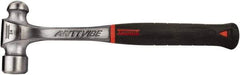 Proto - 1/2 Lb Head Steel Ball Pein Hammer - 11" Steel Handle with Grip, 0.97" Face Diam, 11" OAL, AntiVibe, Molded Textured Rubber Grip - Exact Industrial Supply