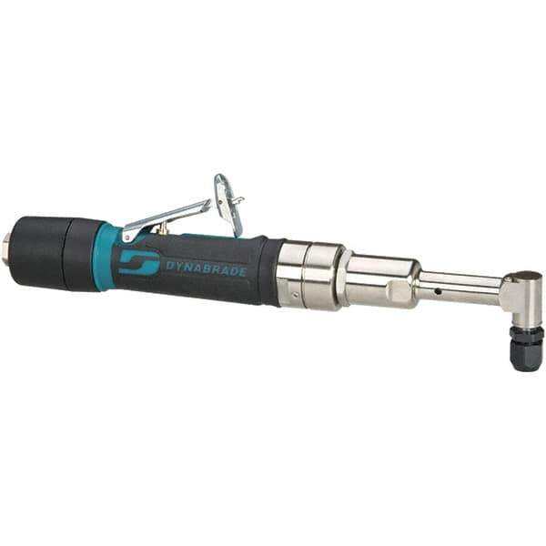 Dynabrade - 1/4" Collet, Angle Handle, Air Angle Die Grinder - 3,200 RPM, Rear Exhaust, 26 CFM, 0.4 hp, 90 psi, 1/4 NPT Inlet - Exact Industrial Supply