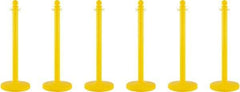 PRO-SAFE - 40" High, 2-1/2" Pole Diam, Warning Post - 14" Base Diam, Round Plastic Base, Yellow Plastic Post, For Outdoor Use - Exact Industrial Supply
