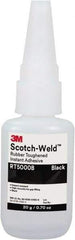 3M - 0.71 oz Bottle Black Instant Adhesive - Series Part Number RT5000B, 30 to 60 sec Working Time, 24 hr Full Cure Time - Exact Industrial Supply