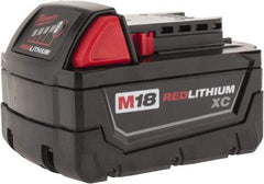 Milwaukee Tool - 18 Volt Lithium-Ion Power Tool Battery - 4 Ahr Capacity, 1-1/2 hr Charge Time, Series M18 XC RED - Exact Industrial Supply
