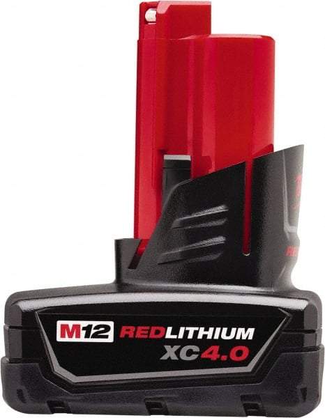 Milwaukee Tool - 12 Volt Lithium-Ion Power Tool Battery - 4 Ahr Capacity, 1-1/2 hr Charge Time, Series M12 XC RED - Exact Industrial Supply