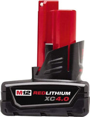 Milwaukee Tool - 12 Volt Lithium-Ion Power Tool Battery - 4 Ahr Capacity, 1-1/2 hr Charge Time, Series M12 XC RED - Exact Industrial Supply