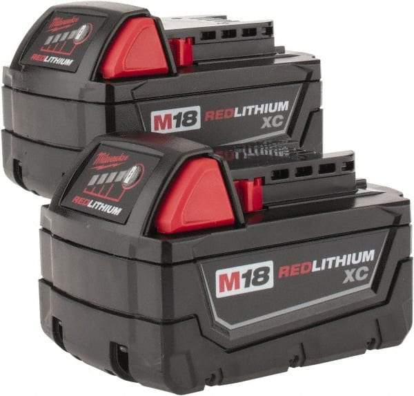 Milwaukee Tool - 18 Volt Lithium-Ion Power Tool Battery - 3 Ahr Capacity, 1 hr Charge Time, Series M18 XC RED - Exact Industrial Supply