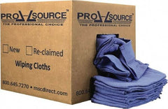 PRO-SOURCE - 25 Inch Long x 16 Inch Wide Virgin Cotton Rags - Blue, Huck, Lint Free, 10 Lbs. at 5 to 7 per Pound, Box - Exact Industrial Supply