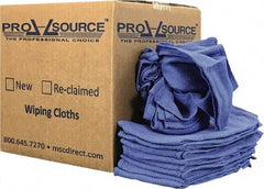 PRO-SOURCE - 25 Inch Long x 16 Inch Wide Virgin Cotton Rags - Blue, Denim, Lint Free, 5 Lbs. at 5 to 7 per Pound, Box - Exact Industrial Supply