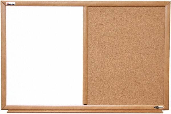 Ability One - 2" High x 37" Wide Combination Dry Erase and Natural Cork - Melamine, 52" Deep - Exact Industrial Supply