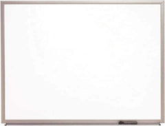 Ability One - 2" High x 37" Wide Porcelain on Steel Magnetic Marker Board with Wood Frame - Porcelain, 52" Deep - Exact Industrial Supply