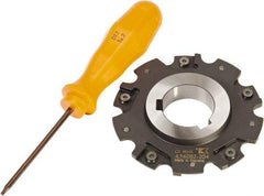 Kennametal - Arbor Hole Connection, 0.1575" Cutting Width, 0.5906" Depth of Cut, 80mm Cutter Diam, 1-1/16" Hole Diam, 5 Tooth Indexable Slotting Cutter - 90° SN Toolholder, SNHX Insert - Exact Industrial Supply