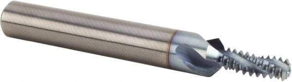 Kennametal - 1/4-28 UNF, 0.2028" Cutting Diam, 3 Flute, Solid Carbide Helical Flute Thread Mill - 62mm OAL, 8mm Shank Diam - Exact Industrial Supply