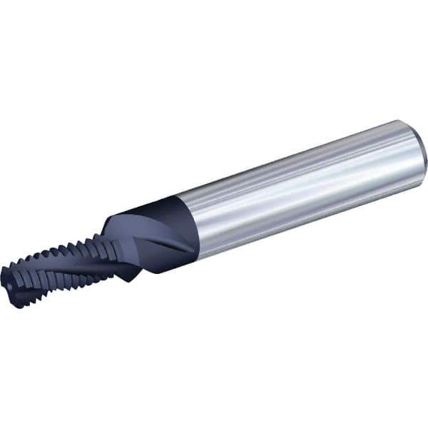 Kennametal - 3/8-16 UNC, 0.3012" Cutting Diam, 3 Flute, Solid Carbide Helical Flute Thread Mill - Internal Thread, 80mm OAL, 12mm Shank Diam - Exact Industrial Supply