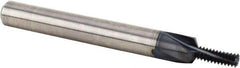 Kennametal - M3x0.50 Metric Coarse, 0.0945" Cutting Diam, 3 Flute, Solid Carbide Helical Flute Thread Mill - Internal Thread, 6.24mm LOC, 42mm OAL, 4mm Shank Diam - Exact Industrial Supply