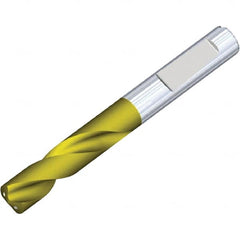 Screw Machine Length Drill Bit: 0.6378″ Dia, 140 °, Solid Carbide Multilayer TiAlN Finish, Right Hand Cut, Spiral Flute, Whistle Notch Shank, Series B051F-CPG