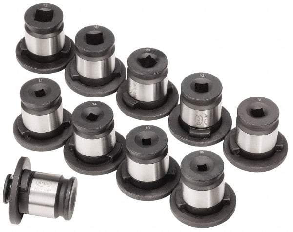 Kennametal - 5/16 to 7/8 Inch Tap, Tapping Adapter Set - 5/16, 3/8, 7/16, 1/2, 9/16, 5/8, 11/16, 3/4, 13/16, 7/8 Inch Tap, Quick Change, Through Coolant - Exact Industrial Supply