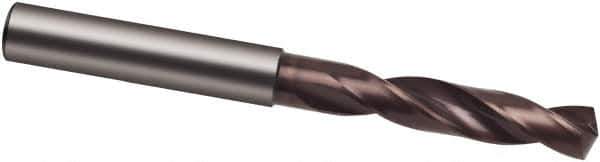 Guhring - 12mm 140° Spiral Flute Solid Carbide Screw Machine Drill Bit - nano-Si Finish, Right Hand Cut, 55mm Flute Length, 102mm OAL, HF Point, Straight Shank - Exact Industrial Supply