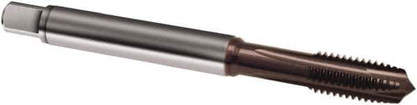 Guhring - M10x1.50 Metric, 3 Flute, TiAlN Finish, Powdered Metal Spiral Point Tap - Plug Chamfer, Right Hand Thread, 90mm OAL, 6H Class of Fit, Series 2916 - Exact Industrial Supply