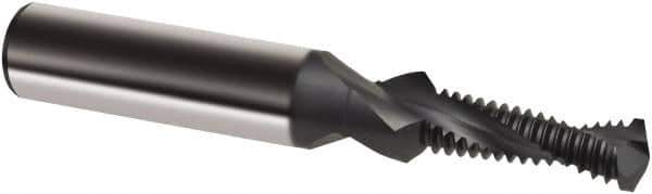 Guhring - M10x1.25 Metric Fine, 0.3465" Cutting Diam, 2 Flute, Solid Carbide Helical Flute Thread Mill - Internal Thread, 26.6mm LOC, 80mm OAL, 12mm Shank Diam - Exact Industrial Supply