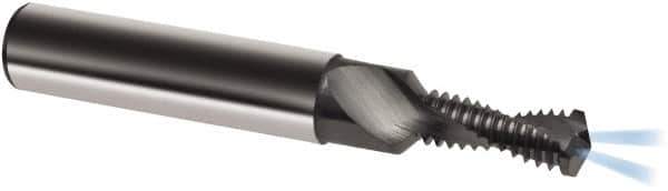 Guhring - M10x1.00 Metric Fine, 0.3543" Cutting Diam, 2 Flute, Solid Carbide Helical Flute Thread Mill - Internal Thread, 21.6mm LOC, 80mm OAL, 12mm Shank Diam - Exact Industrial Supply