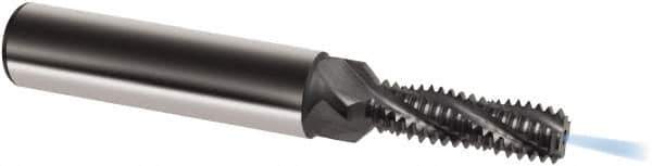 Guhring - M6x0.75 Metric Fine, 0.189" Cutting Diam, 3 Flute, Solid Carbide Helical Flute Thread Mill - Internal Thread, 15.4mm LOC, 62mm OAL, 8mm Shank Diam - Exact Industrial Supply